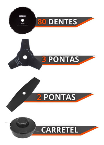 Roçadeira Terra Completa + Lâminas Extras De 3p E 80d Dentes