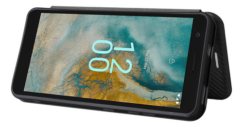 Funda Tipo Cartera De Fibra De Carbono For Teléfono Nokia