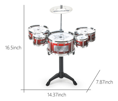 Instrumento Musical Infantil Jazz Drum Set De Cinco Tambores
