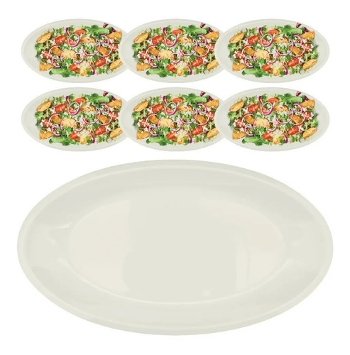 10 Travessas Melamine Plaza 40cm Grossa Hotel Restaurante