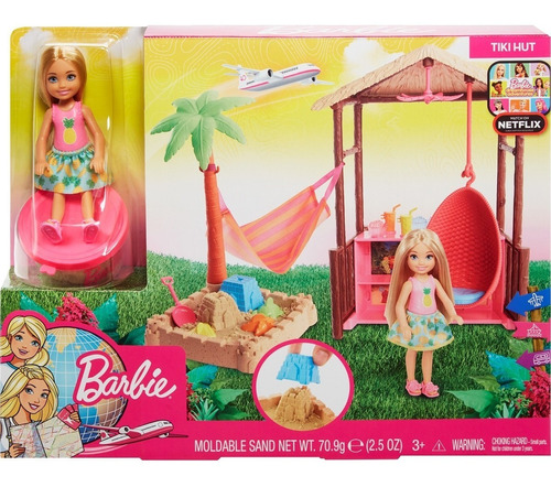 Muñeca Barbie Mattel Tiki Hut Cabaña De Playa Chelsea Febo