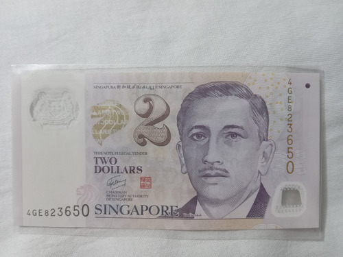 Billete De Singapur 2 Dolares Polímero Lt3