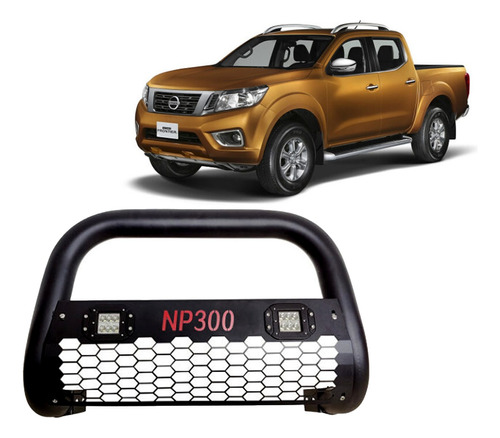 Defensa C/chapon Negro Y Led Nissan Np300 2016+