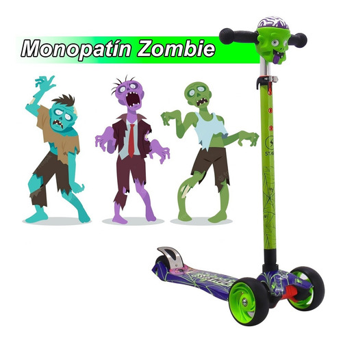 Imagen 8 de 10 de Monopatin Stark Cabeza Zombie 4 Ruedas Nene Nena Reforzado
