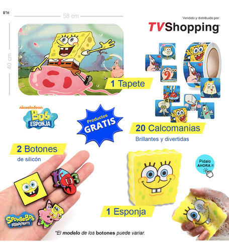 Tapete Decorativo Multiusos Bob Esponja Calamardo Sirenita