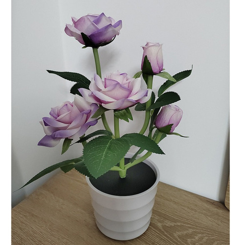 . Luz Led Rosa Flor Con Energía Solar Al Aire Libre