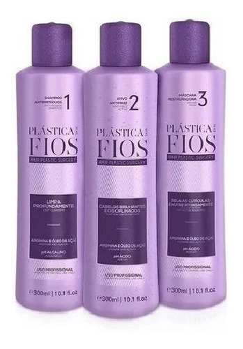 Kit Cadiveu Profissional Plástica Dos Fios Original 3x300ml