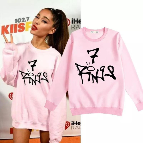 Ariana Grande 7 Anillos Mismo Estilo Sudadera Señoras De Man