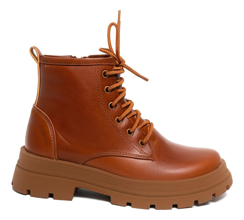 Borcegos Mujer Cuero Urbanos Acordonados Botas Moda Abril