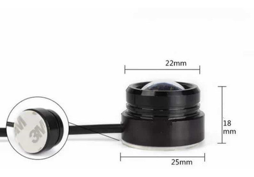 Imagem 4 de 5 de Strobo Olho De Gato/águia Branco 12v Som Automotivo,drl