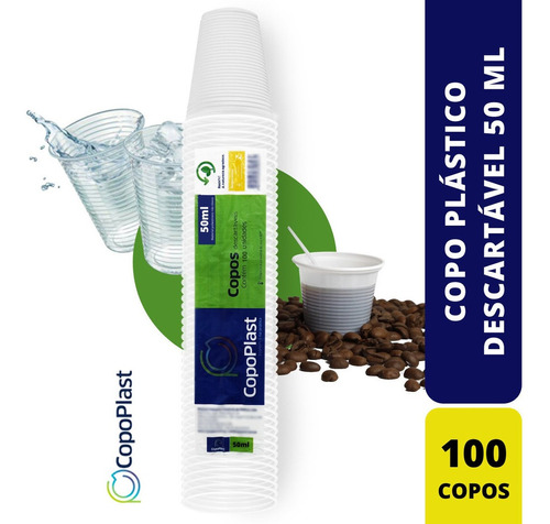 Copo Descartaveis Café Bebidas 50ml Ps Plástico C/100 Full