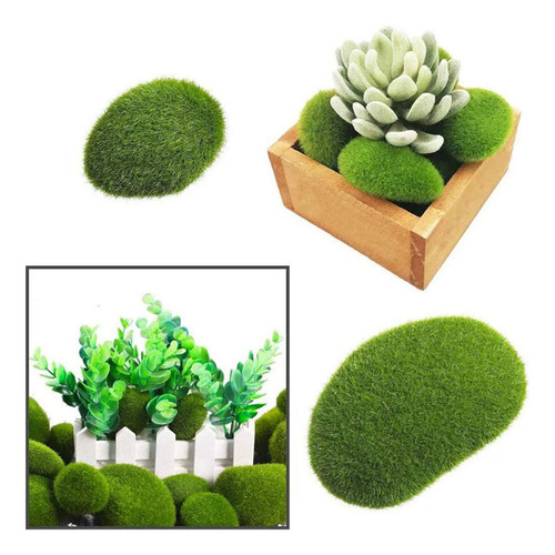 5 Micropaisajes Con Piedras De Musgo Simuladas Para Decoraci