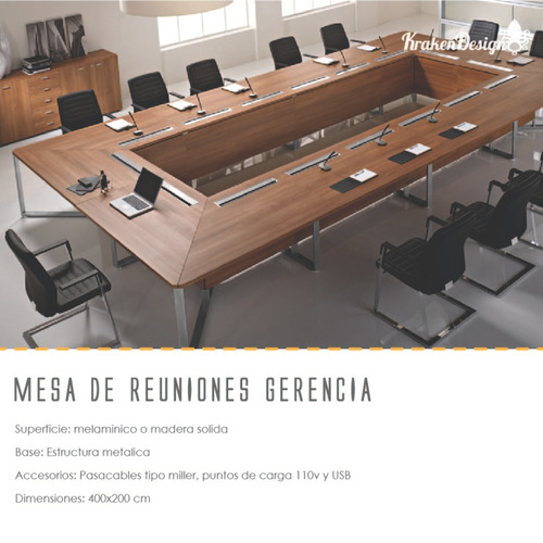 Mesa De Reuniones Gerencial Oficina Abogado Conferencias