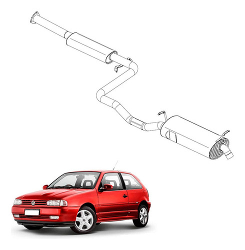 Escapamento Silencioso Gol 1.0 16v Power 2001 2002 2003 Comp