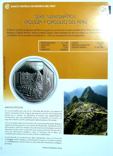 Lamina Original De Machu Picchu Colección Riqueza Del Perú