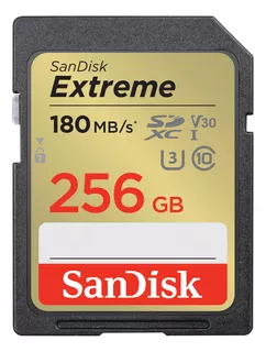 Tarjeta de memoria Sandisk Extreme Sd Xc 256 GB 180 MB/s V30 4k