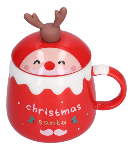 Taza De Café, 450 Ml, Bonita Taza Navideña De Alce, Tapa De