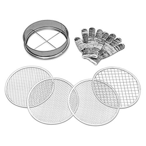 Galvanized Iron Garden Sieve - Soil Sieves With 4 Inter...