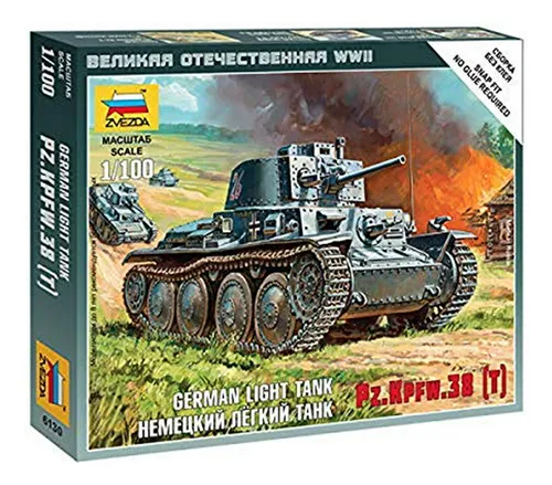 Modelos Zvezda 1/100 38t Tanque Alemán Snap Kit.