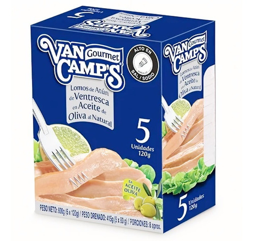 Filetes De Atun De Ventresca Van Camps 120g X 5 Und