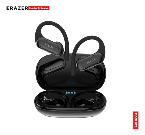 Auidifonons Bluetooth 5.4 Lenovo Erazer Qt60 Ows Deportivos Open-ear Led Negro Manos Libres Inalambricos