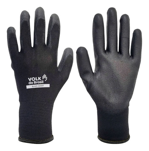 Luva De Segurança Tátil Black Smart 12 Pares Volk Do Brasil