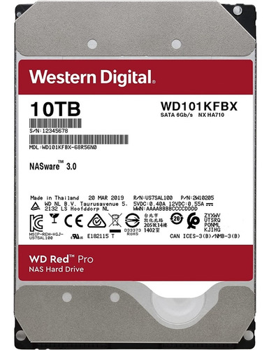 Imagen 3 de 4 de Disco Duro 10tb Western Digital Nas Servidor Wd101efbx