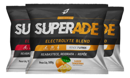 Kit 3x Superade Sais Para Reidratação Isotônico Rende 21 Ltr Sabor Tangerina/morango