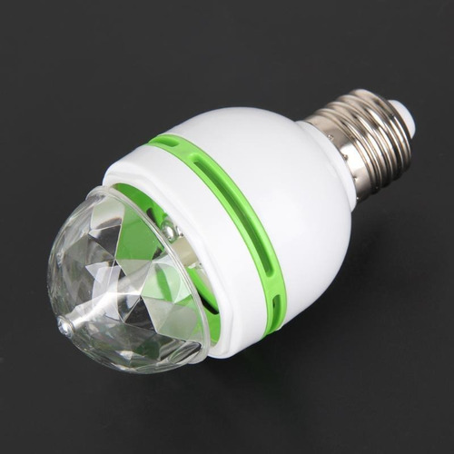 Imagen 7 de 9 de Lámpara Luz Led Rgb 3w E27 Rotación Cristal Bombilla Fiesta