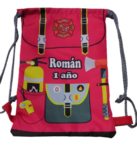 Morral Infantil Dulcero 50 Pzas Bombero Cumpleaños, Fiesta