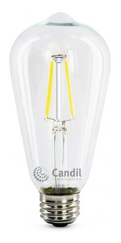 Imagen 2 de 3 de Lampara Led Pera Filamento St64 Golden 8w - Luz Cálida - E27