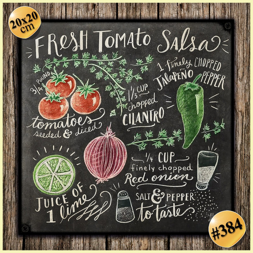 #384 - Cuadro Decorativo Vintage Receta Salsa Cocina Poster