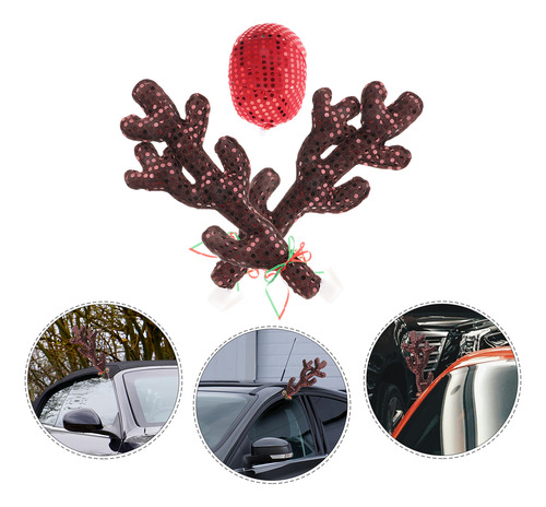 1 Juego De Cuernos De Coche De Reno Iluminados Para Decoraci