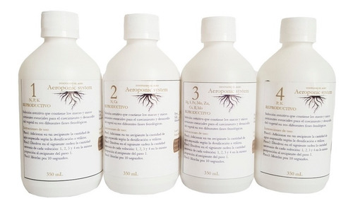 Imagen 1 de 7 de Nutrientes Fertilizantes Aeroponic System Floración X4 350ml