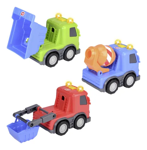 Abc - Trucky. Camiones De Construcción 13 Cm - Con Luces. Color Azul