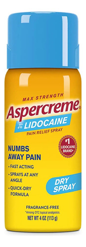 Aspercreme Spray Seco Para Aliviar El Dolor De Lidocaína