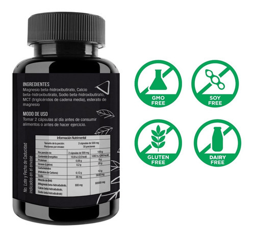 Nw Keto Bhb 60 Caps Cetonas Cetosis Rendimiento Dietas Keto Sabor Sin Sabor