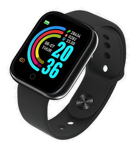 Relogio Inteligente Smartwatch D20 Preto + Fone Bluetooth