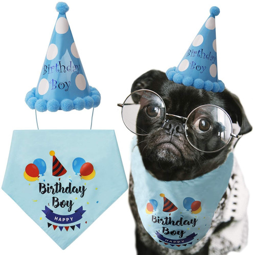  Dog Birthday Bandana Triangle Scarfs Cute Doggie Birth...