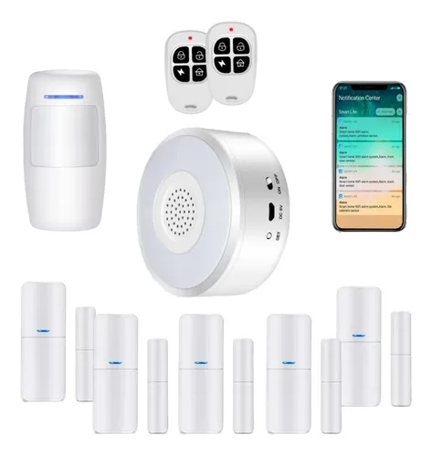 comprar Alarma Inalambri Tuya Smart Con 3 Sensores Sirena Y Control