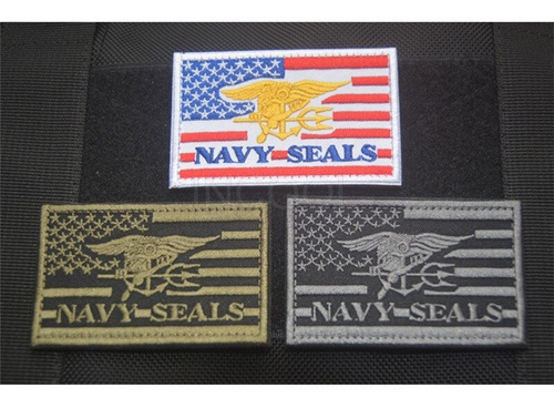 Parches Navy Seal Militares Tactico C/abrojo Bordados U S A