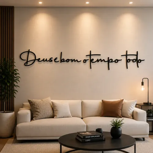 Frase Decoração Deus É Bom O Tempo Todo Mdf De Parede Sala