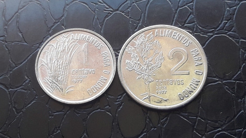 Moedas 1 E 2 Centavos 1977 Fao Açucar E Soja. (Usado)