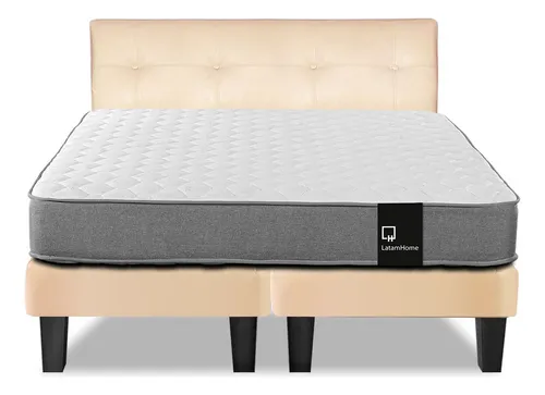 Cama Europea Zen Best Tela Pu 2 Plazas + Respaldo Latam Home