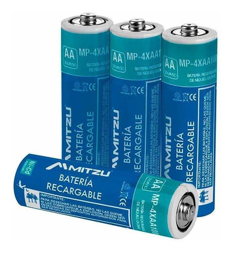 Batería Recargable Aa De Ni-cd Mitzu Mp-4xaa1000