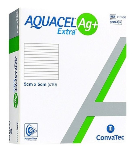 Gasa Plata Convatec Aquacel Ag De 5cm X 5cm Caja 10 Unidades