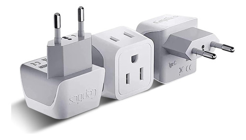 Adaptador De Enchufe De Viaje Europeo Ceptics Cargador De Ad