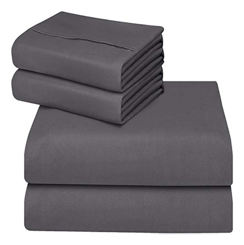 Utopia Bedding - Juego De Sábanas De 4 Piezas - Color Gris