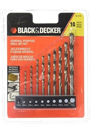 Black+decker - Juego De Brocas De Taladro. 10 Unidades