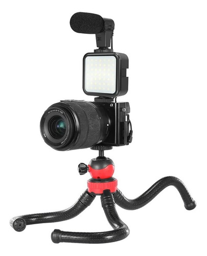 Kit De Video Para Transmisión Trípode Flexible Micrófono